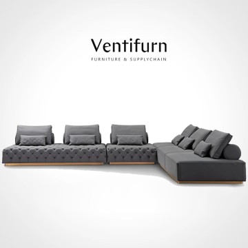 luxury leather curved sofa sets for living room