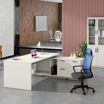 custom cheap l shaped modern computer office table with drawers