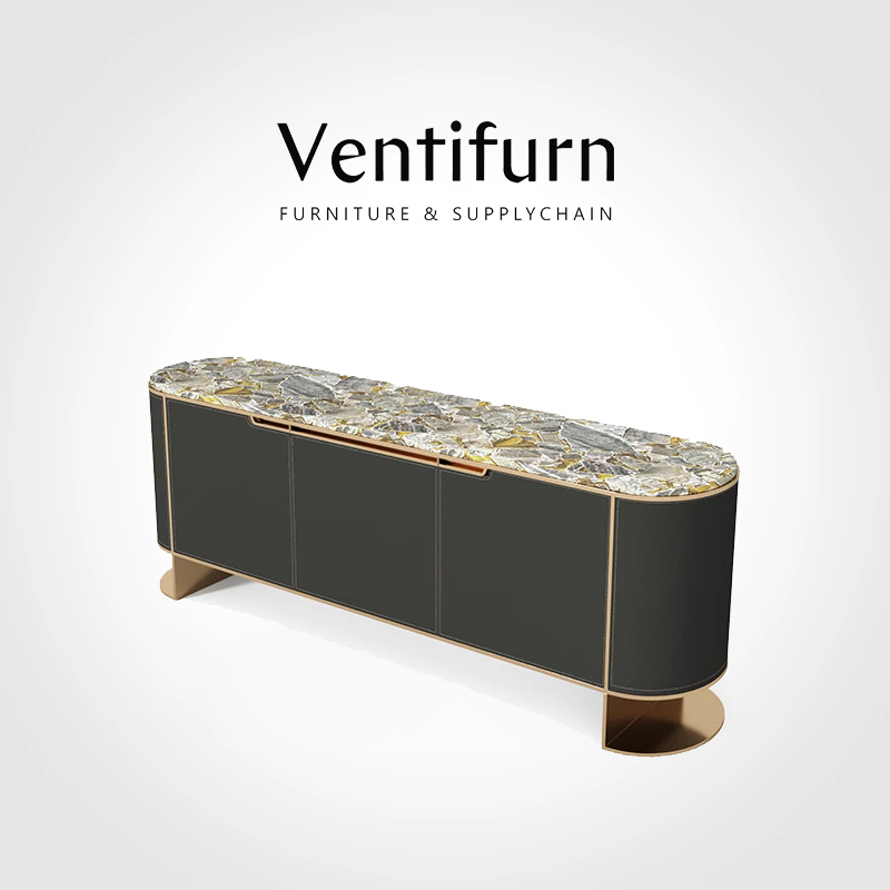 luxury marble top dining sideboard buffet for living room