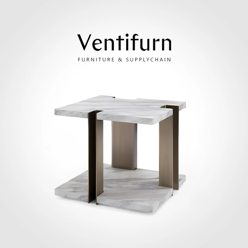 nordic white marble side table stone