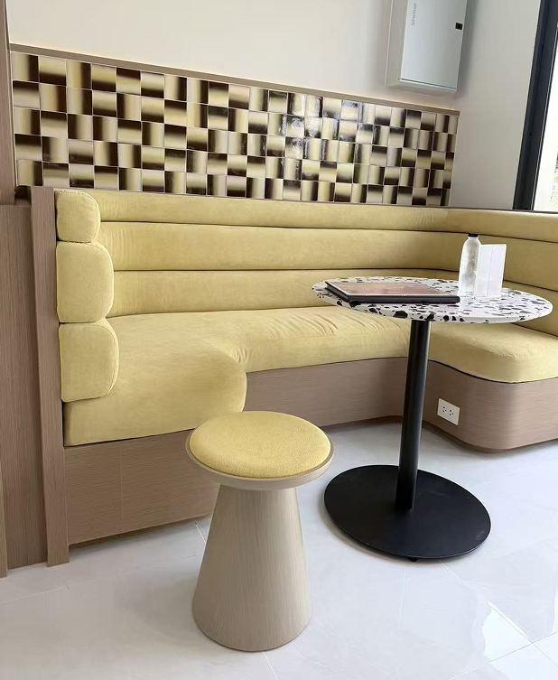 yellow booth seating