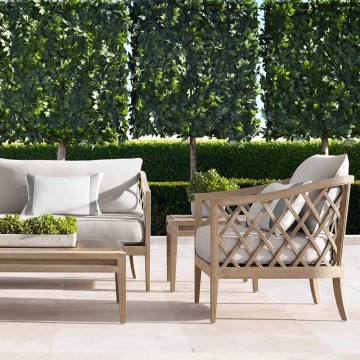 Modern Living Spaces Teak Patio Outdoor Deck Furniture Sofa Set