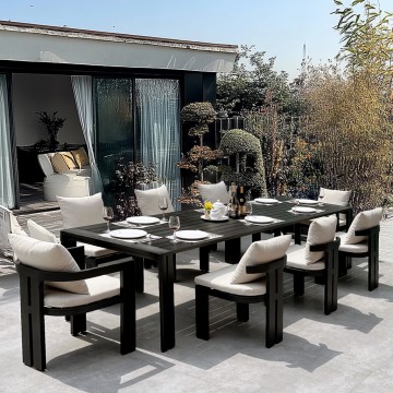 picnic style 8 seater aluminum outdoor dining set