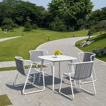 4 chairs and 1 table Aluminium alloy outdoor dining set