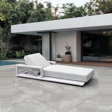 hotel outdoor garden white aluminum sun lounge