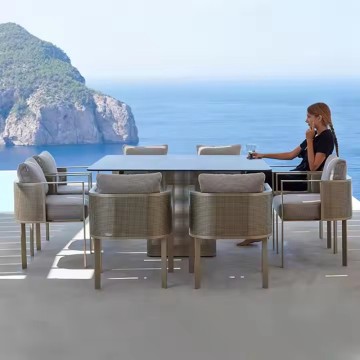 square picnic 8 person aluminum patio table dining set