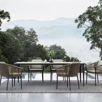 6 seater metal aluminium outdoor garden table and chairs