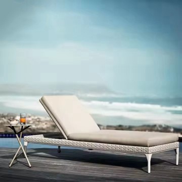 Garden Patio grey rattan sun loungers