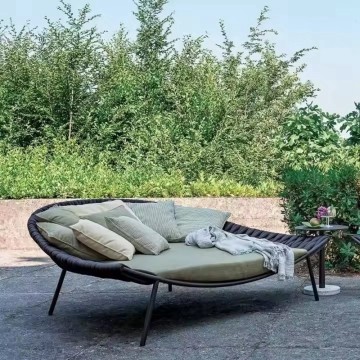 Modern Outdoor Garden weave rope round double daybed