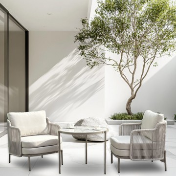 french modern small metal aluminium patio outdoor bistro set