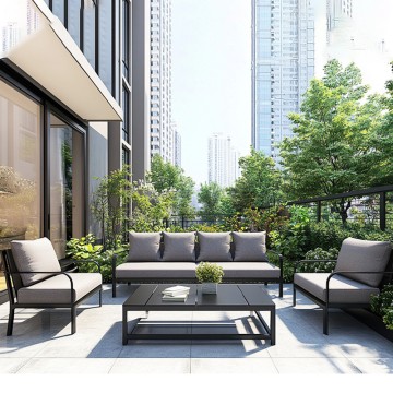 vintage exterior cast aluminum 6 seater patio set outdoor furniture