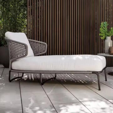 outdoor beach rope woven leisure lying lounge chair