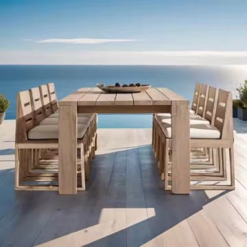 modern teak patio outdoor dining table for 8