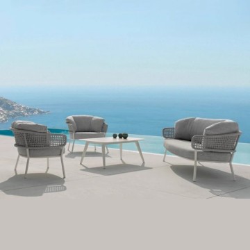 outdoor 3 piece aluminium mesh fabric bistro patio furniture set