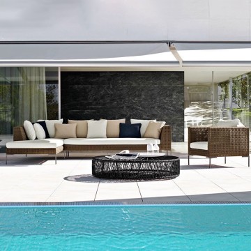 4 seater brown corner rattan wicker garden furniture