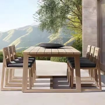 7 piece outdoor wood dining table set