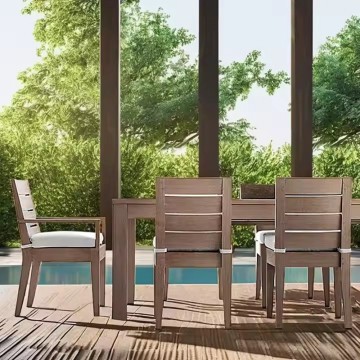 modern 6 seater teak outdoor patio dining sets