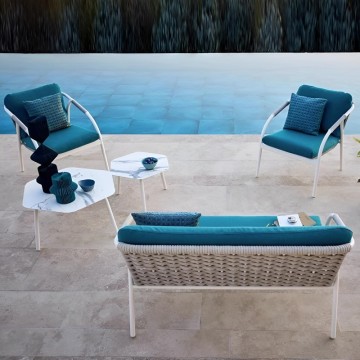 garden terrace aluminum rope woven garden sofa combination