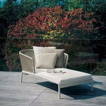 Rope metal reclining outdoor chairs pool daybed
