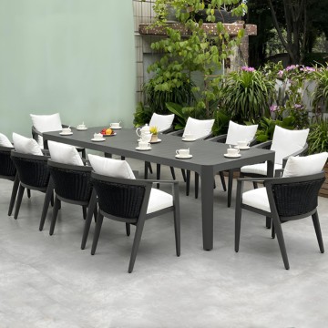 Luxury Aluminum Outdoor Dining Table and Chair Set