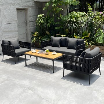 Outdoor Aluminum Rope Furniture Patio Sofa Set