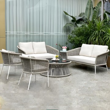 manufacturer aluminum PE rattan garden sofa set