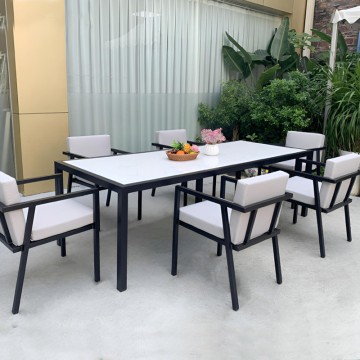 Quality Wholesale Courtyard Modern aluminium Dining Set