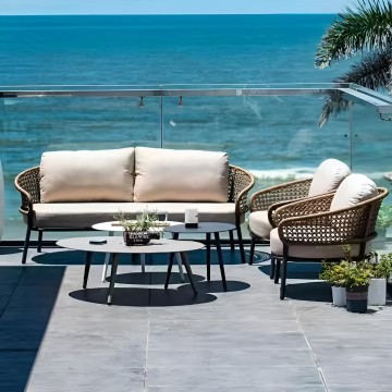 Premium quality outdoor sofa rattan aluminum sofa