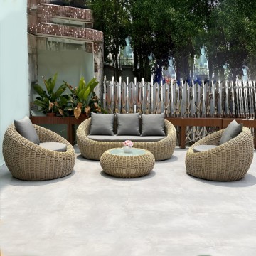 4pcs Balcony Outdoor Wicker Patio Rattan Patio Furniture
