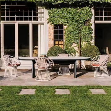 Modern designed rope metal outdoor dining table