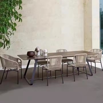 Backyard Restaurant Rope Dining Table and chairs for sale