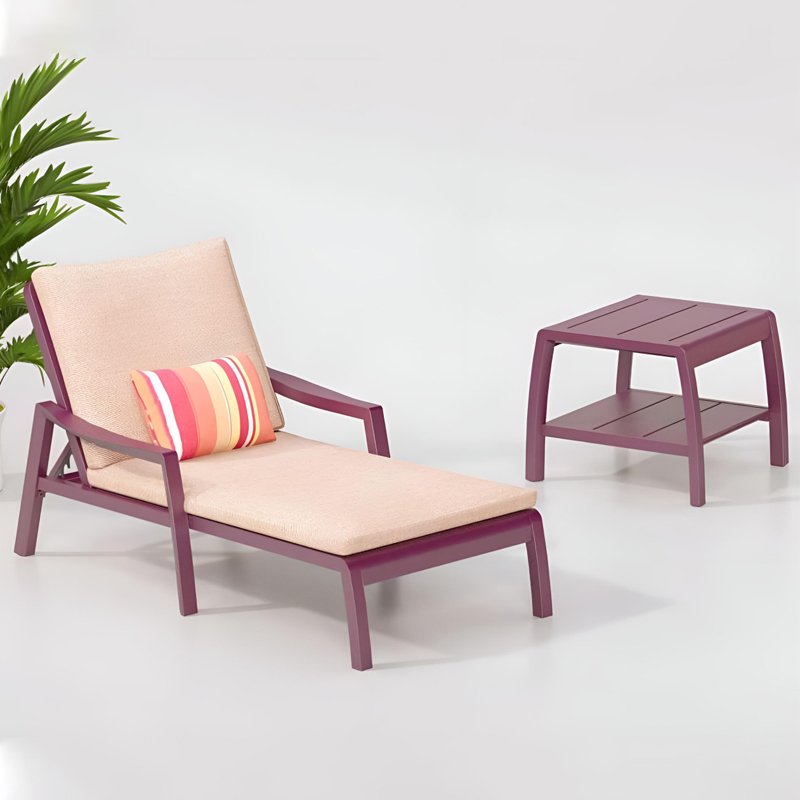 modern aluminum outdoor patio lounge chair set