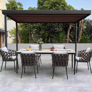 modern 6 seater garden outdoor dining table set