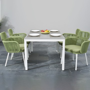 4 seater metal garden patio furniture table and chairs