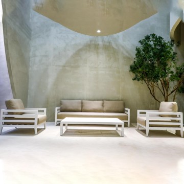 white modern metal garden furniture set import