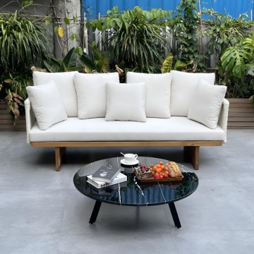 Patio Teak Rope Woven outdoor sofa set