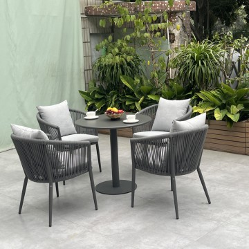 4 person Modern Aluminum Frame Outdoor Dining Table