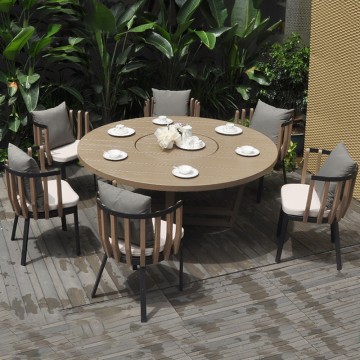 Round Solid Teak Wood Outdoor Dining Sets