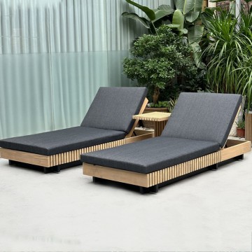 luxury teak sun loungers for pool side