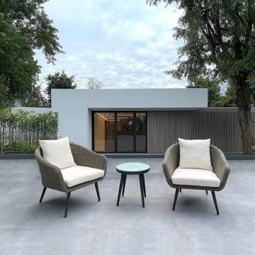 the range comfy grey padded reclining rattan garden chairs