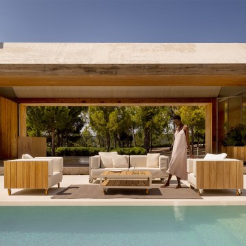 luxury teak outdoor garden furniture with wheel