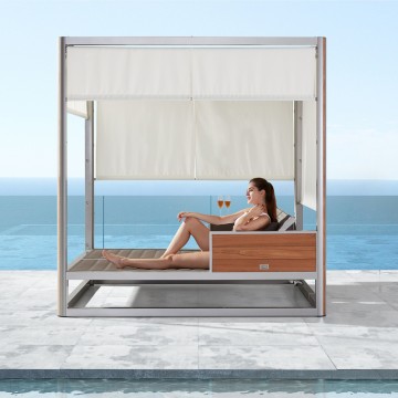 Swimming Pool Aluminum Double Bed Lounge Daybed