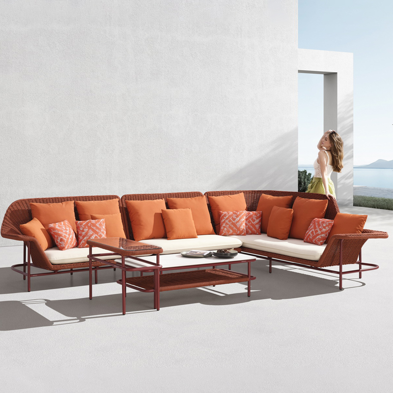 colorful sectional corner rope garden furniture sofas