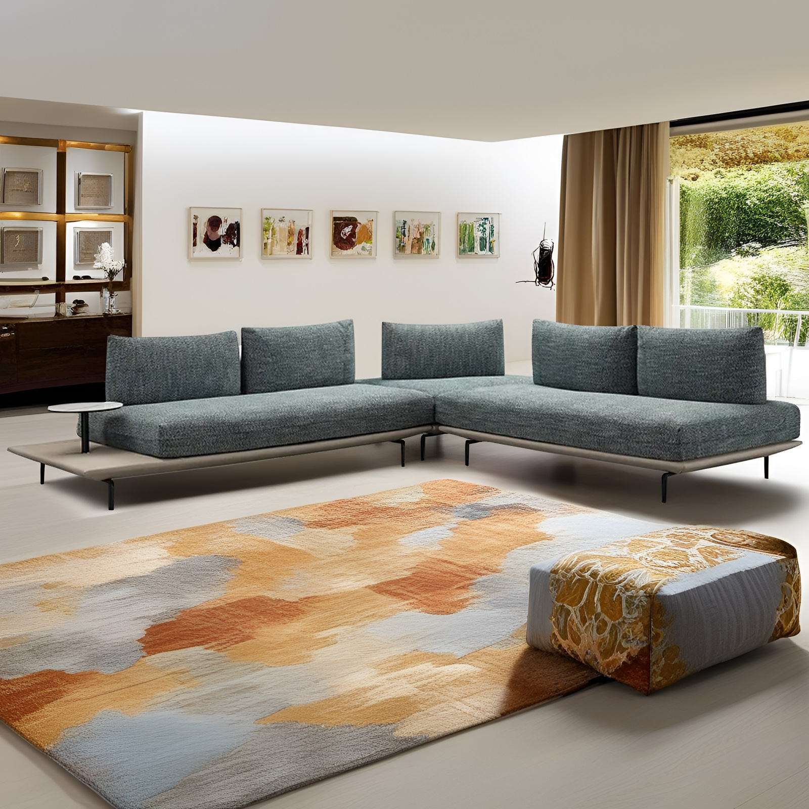 sofa keratan modular sudut untuk ruang tamu