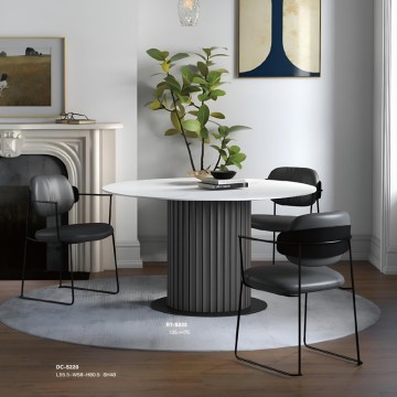 nice modern marble round dining table set design