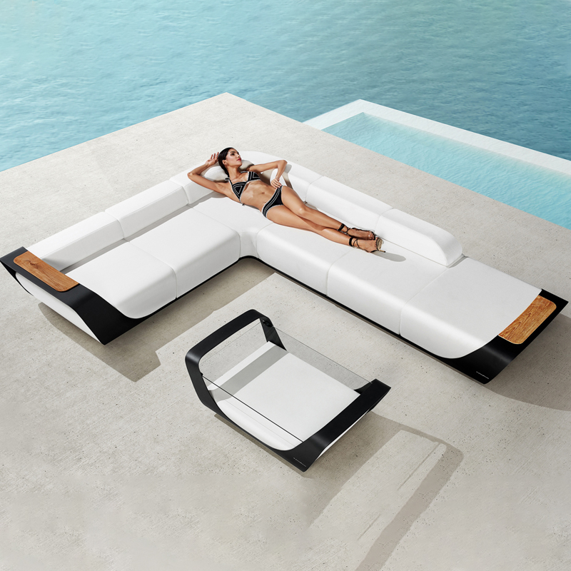 heavy aluminum outdoor corner furniture sofa setfor windy areas