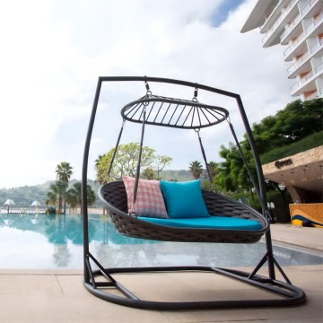 wicker outdoor hanging basket egg hammock chair