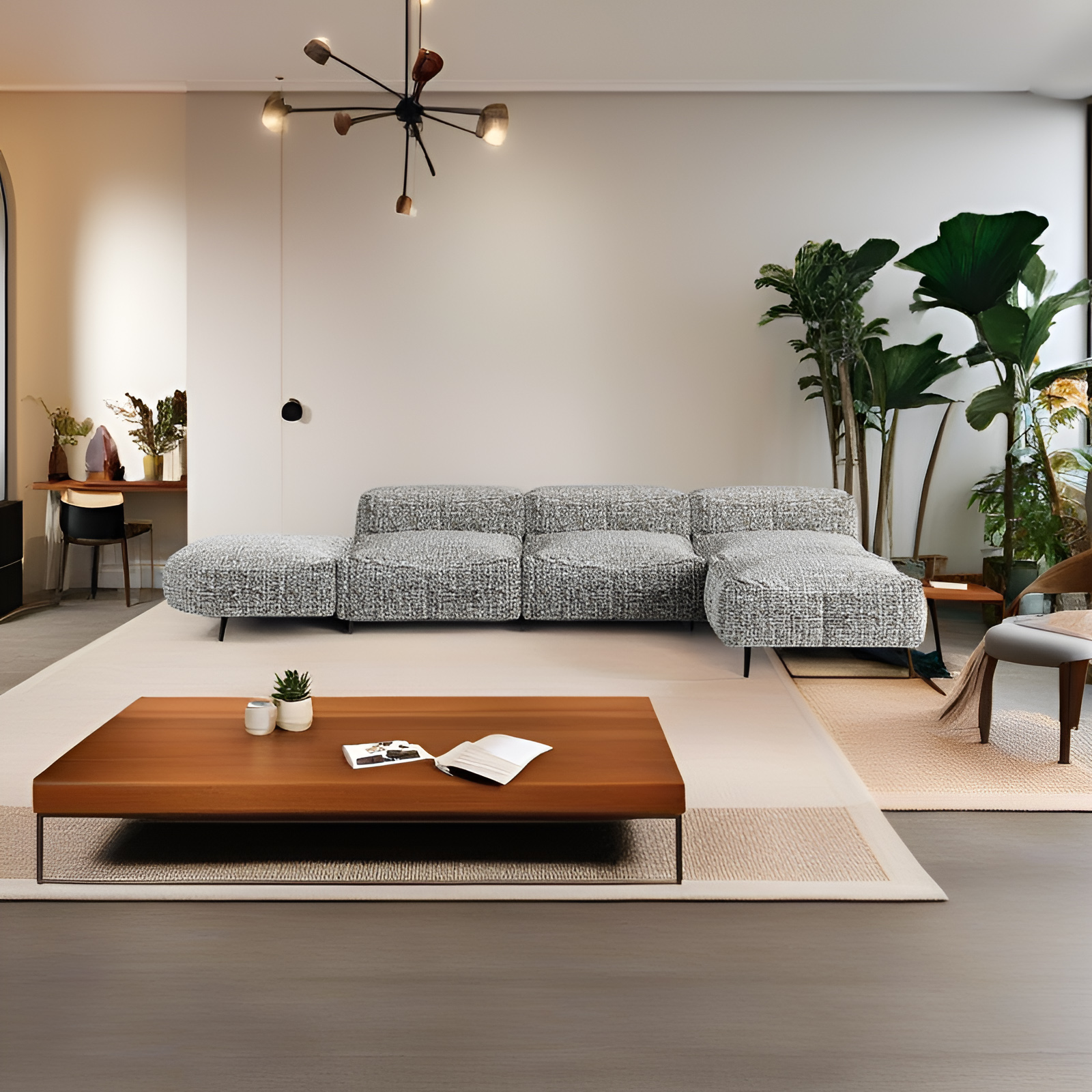 set sofa modular sudut 4 tempat duduk moden