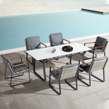 metal wicker garden table and chairs