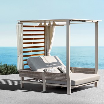 luxury paddad garden outdoor double recliner chairs chaise lounge